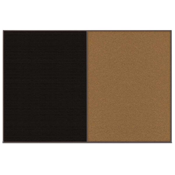 Enclosed Corkboard, 1 Door, 72"x48", 4" Fra, UV3405-BRONZE-CLOUD